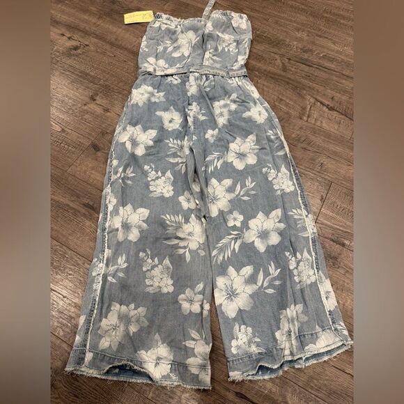 NWT Vintage Havana Washed Tropical Denim Blue Tencel Jumper - Picture 5 of 5